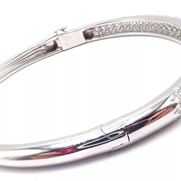 Authentic! Van Cleef & Arpels Eve 18k White Gold Diamond Bangle Bracelet Paper - Picture 5 of 11